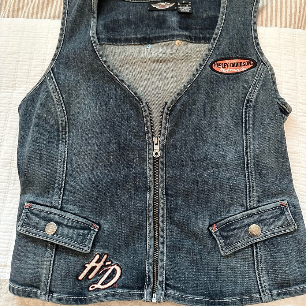 Harley Davidson Denim Vest Size M